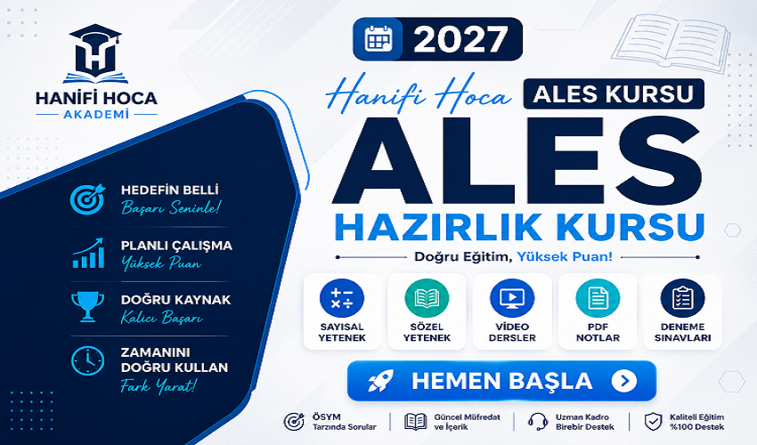 ales2027k Hanifi Hoca ALES Kursu | 2027 ALES Hazırlık