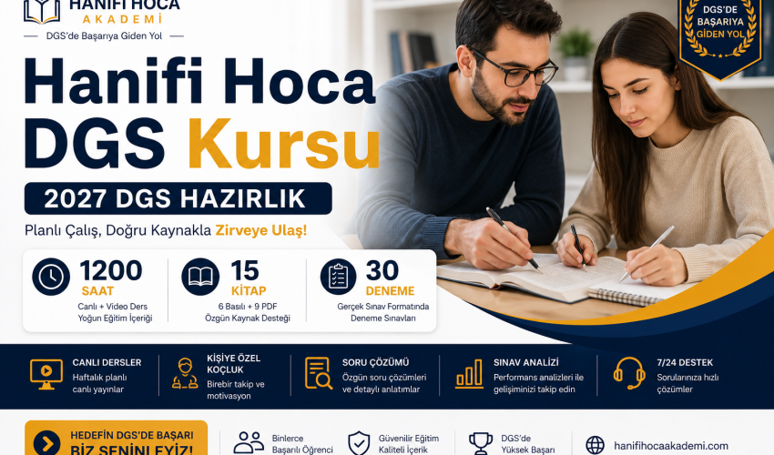 DGS Online Kurs 2027 - DGS Hazırlık (1200 Saat, 15 Kitap, 30 Deneme)