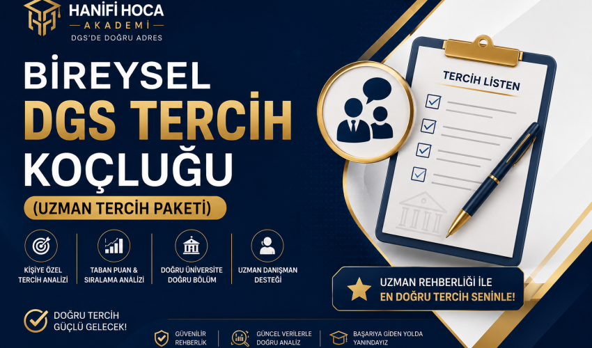 dgstercih Bireysel DGS Tercih Koçluğu 2026 (Uzman Tercih Paketi)